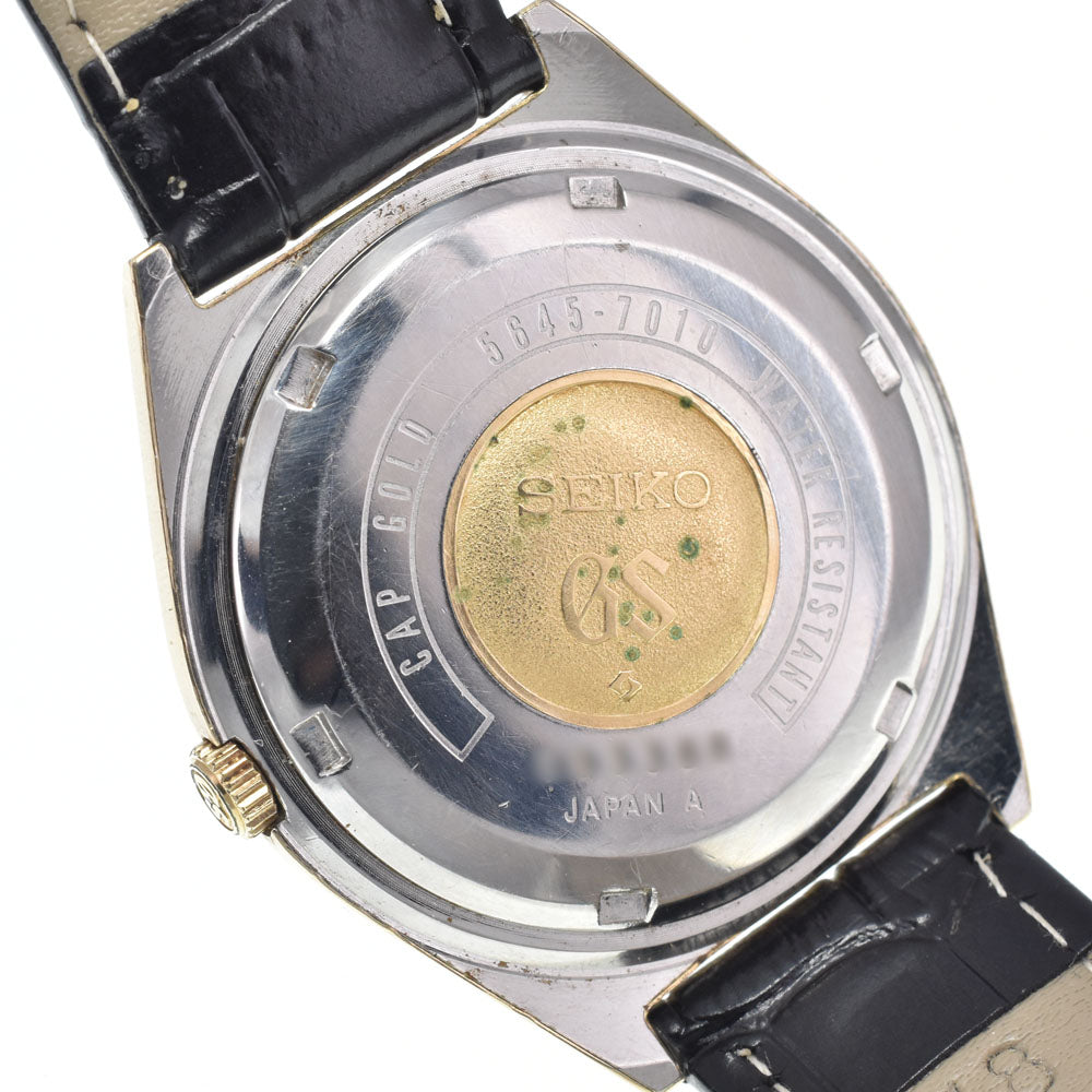 SEIKO Grand Seiko High Beat 5645-7010 vintage Cal.5645A Cap Gold Silver Dial Automatic Men's
 Watch L#148372
