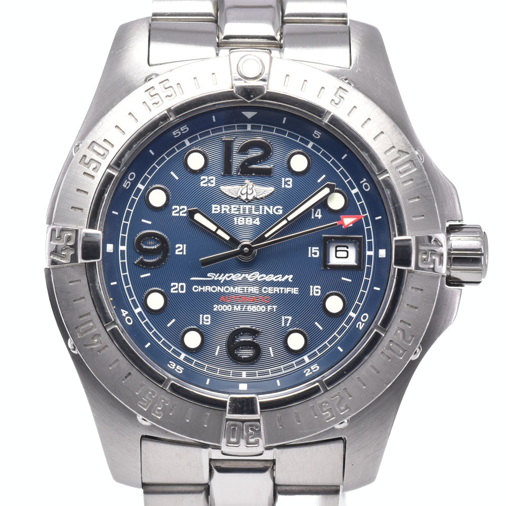 with paper BREITLING Super Ocean Steel Fish A17390 blue Dial Automatic Men's
 Watch O#148373