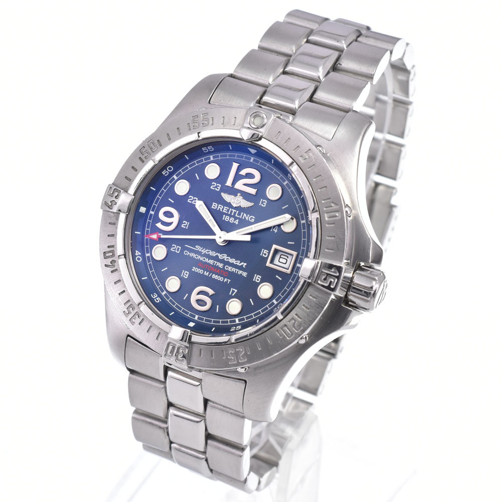 with paper BREITLING Super Ocean Steel Fish A17390 blue Dial Automatic Men's
 Watch O#148373