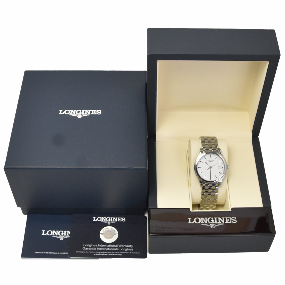 with paper LONGINES Flagship L4.774.4.12.6 Date white Dial Automatic Men's
 Watch M#148375