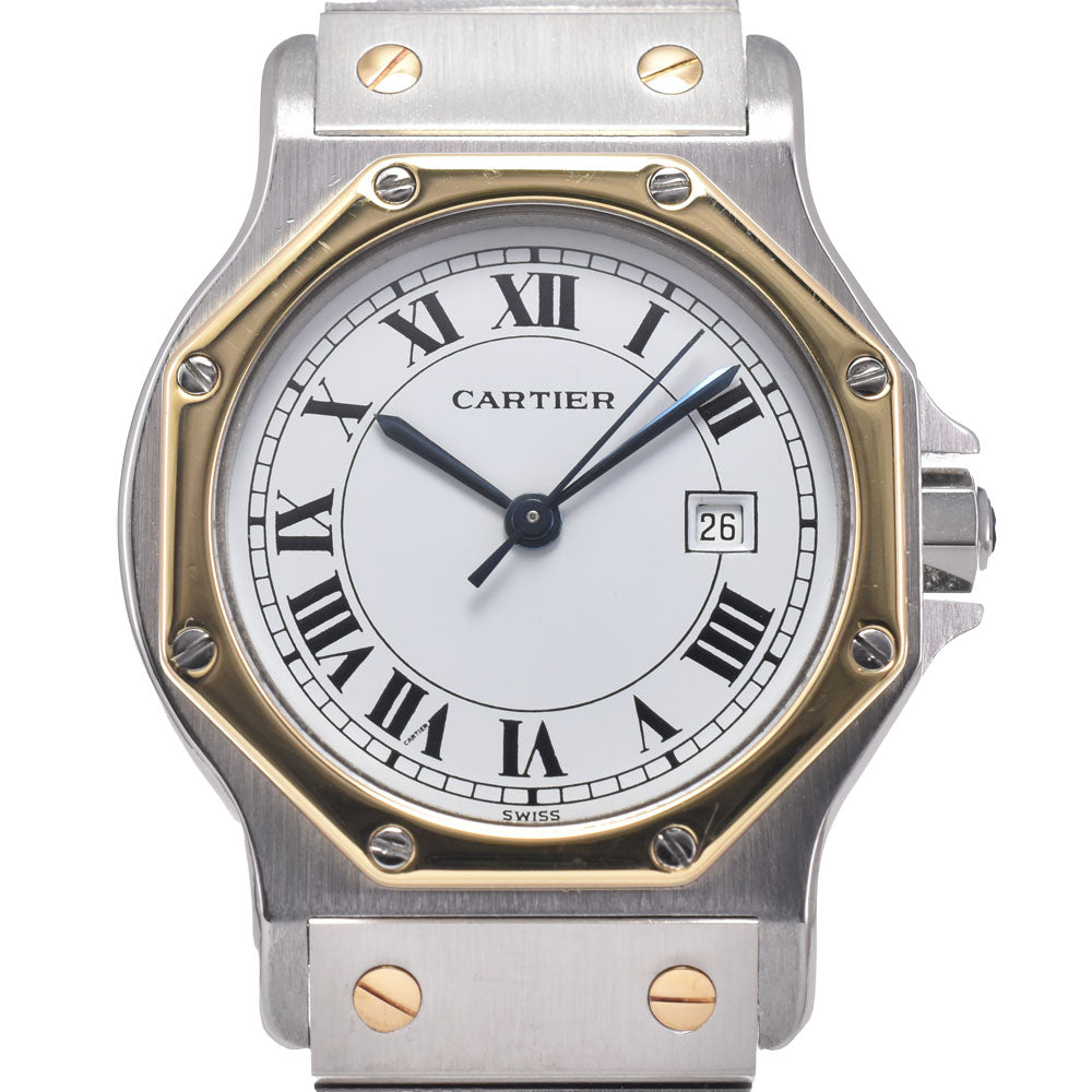 CARTIER Santos Octagon LM 81037288 Silver / Gold Dial Automatic Unisex
 Watch G#148376
