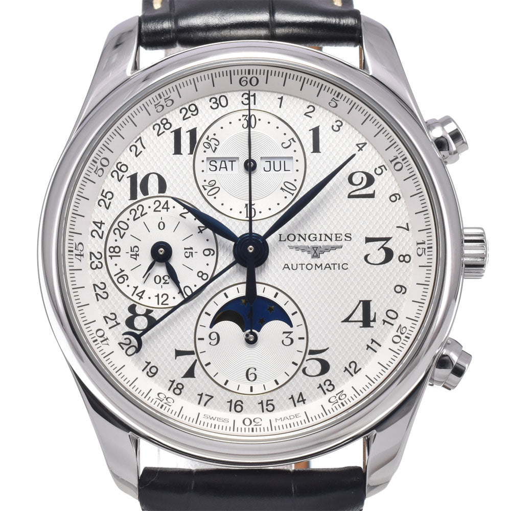 LONGINES Master collection L2.673.4.78.3 Triple calendar chronograph moonface Silver Dial Automatic Men's
 Watch L#148378