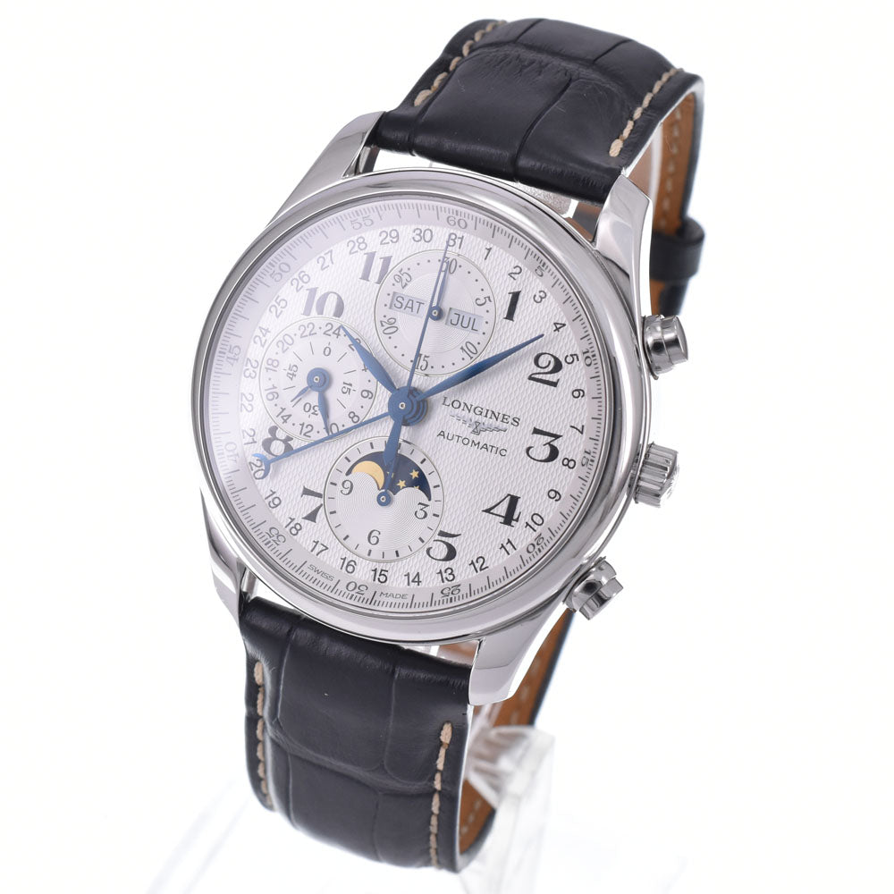 LONGINES Master collection L2.673.4.78.3 Triple calendar chronograph moonface Silver Dial Automatic Men's
 Watch L#148378