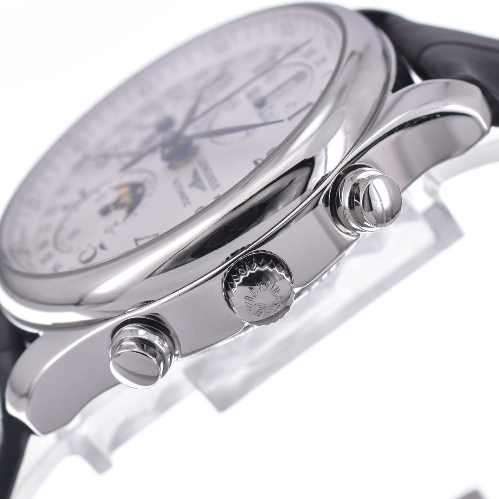 LONGINES Master collection L2.673.4.78.3 Triple calendar chronograph moonface Silver Dial Automatic Men's
 Watch L#148378