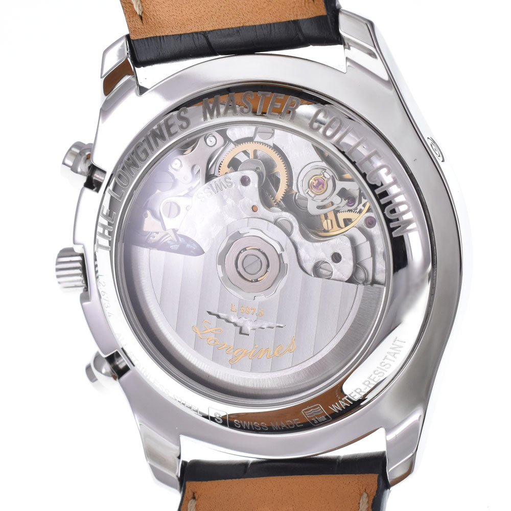 LONGINES Master collection L2.673.4.78.3 Triple calendar chronograph moonface Silver Dial Automatic Men's
 Watch L#148378