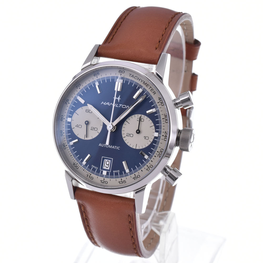 with paper HAMILTON Intramatic H384160 Chronograph Date Blue gray Dial Automatic Men's
 Watch L#148379