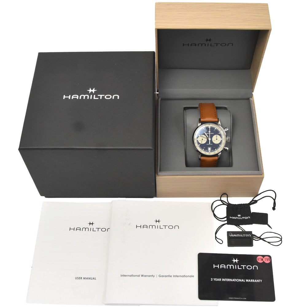 with paper HAMILTON Intramatic H384160 Chronograph Date Blue gray Dial Automatic Men's
 Watch L#148379