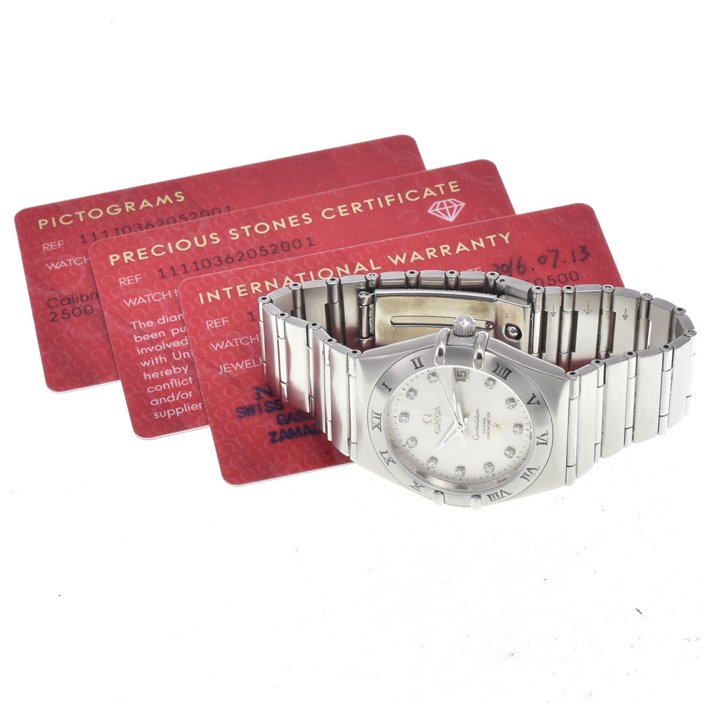 with paper OMEGA Constellation 111.10.36.20.52.001 11P Diamond Silver Dial Automatic Men's
 Watch L#148380