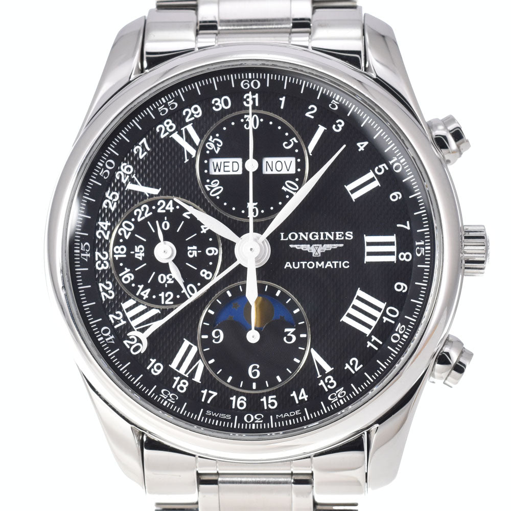 with paper LONGINES Master collection L2.673.4.51.6 Moon face black Dial Automatic Men's
 Watch O#148383