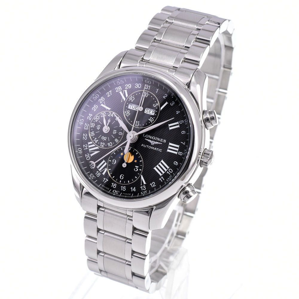with paper LONGINES Master collection L2.673.4.51.6 Moon face black Dial Automatic Men's
 Watch O#148383