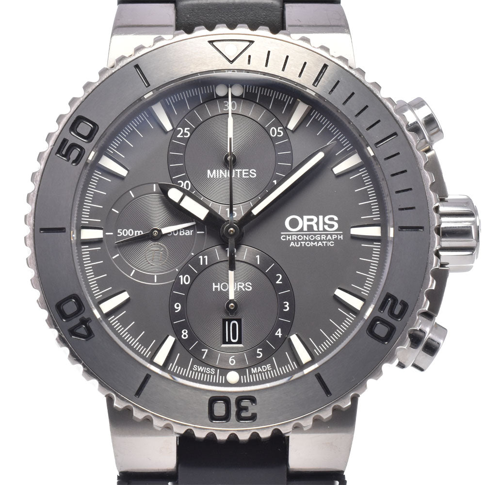 with paper ORIS Aquis chronograph 01 674 7655 gray Dial Automatic Men's
 Watch L#148385