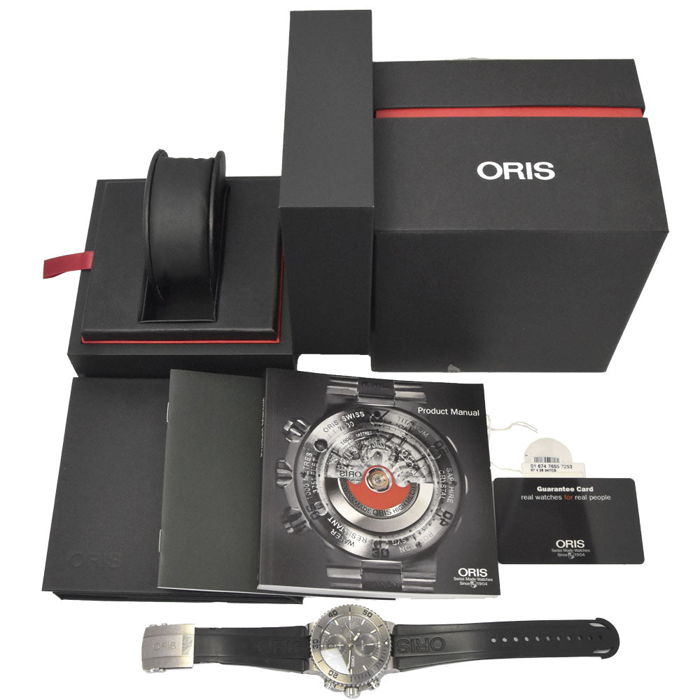 with paper ORIS Aquis chronograph 01 674 7655 gray Dial Automatic Men's
 Watch L#148385