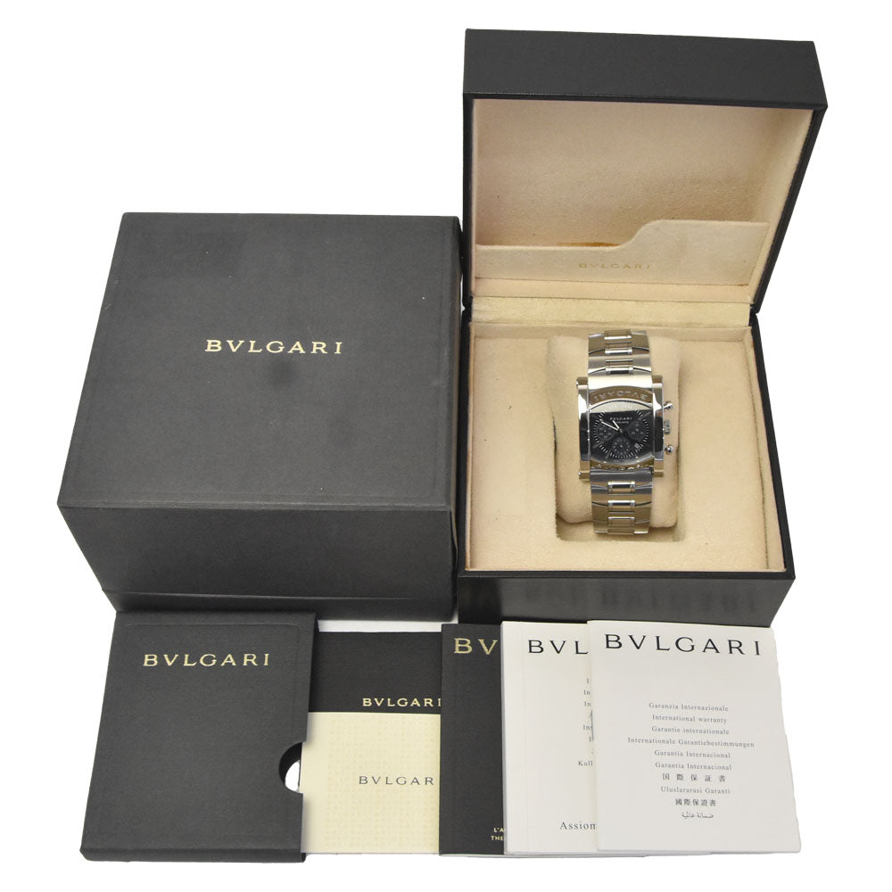 with paper BVLGARI Assioma AA44SCH Chronograph Date gray Dial Automatic Men's
 Watch M#148386