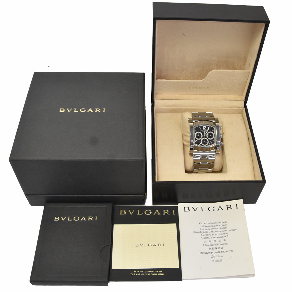 with paper BVLGARI Assioma AA48SCH Chronograph black Dial Automatic Men's
 Watch M#148398