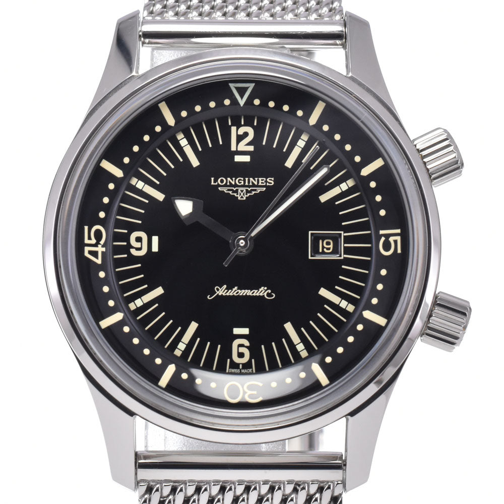 with paper LONGINES Legend diver L3.374.4.50.6 Date black Dial Automatic Men's
 Watch M#148411