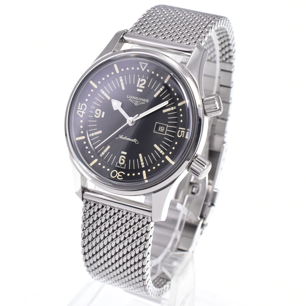 with paper LONGINES Legend diver L3.374.4.50.6 Date black Dial Automatic Men's
 Watch M#148411