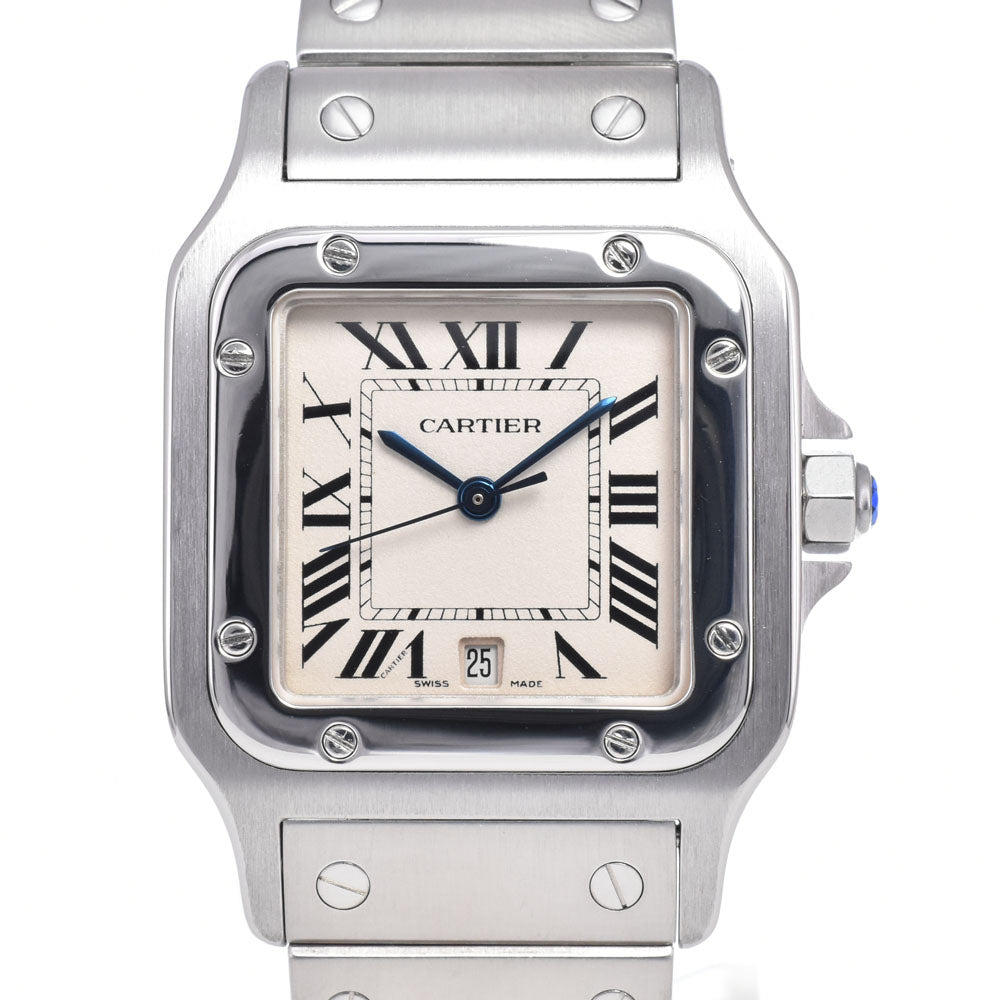 with paper CARTIER Santosgalbe LM W20060D6 Date beige Dial Quartz Men's
 Watch O#148412