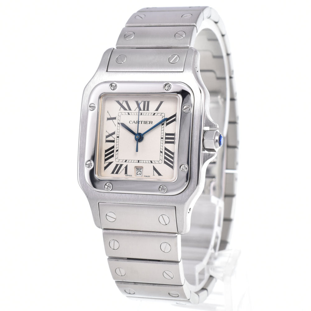 with paper CARTIER Santosgalbe LM W20060D6 Date beige Dial Quartz Men's
 Watch O#148412