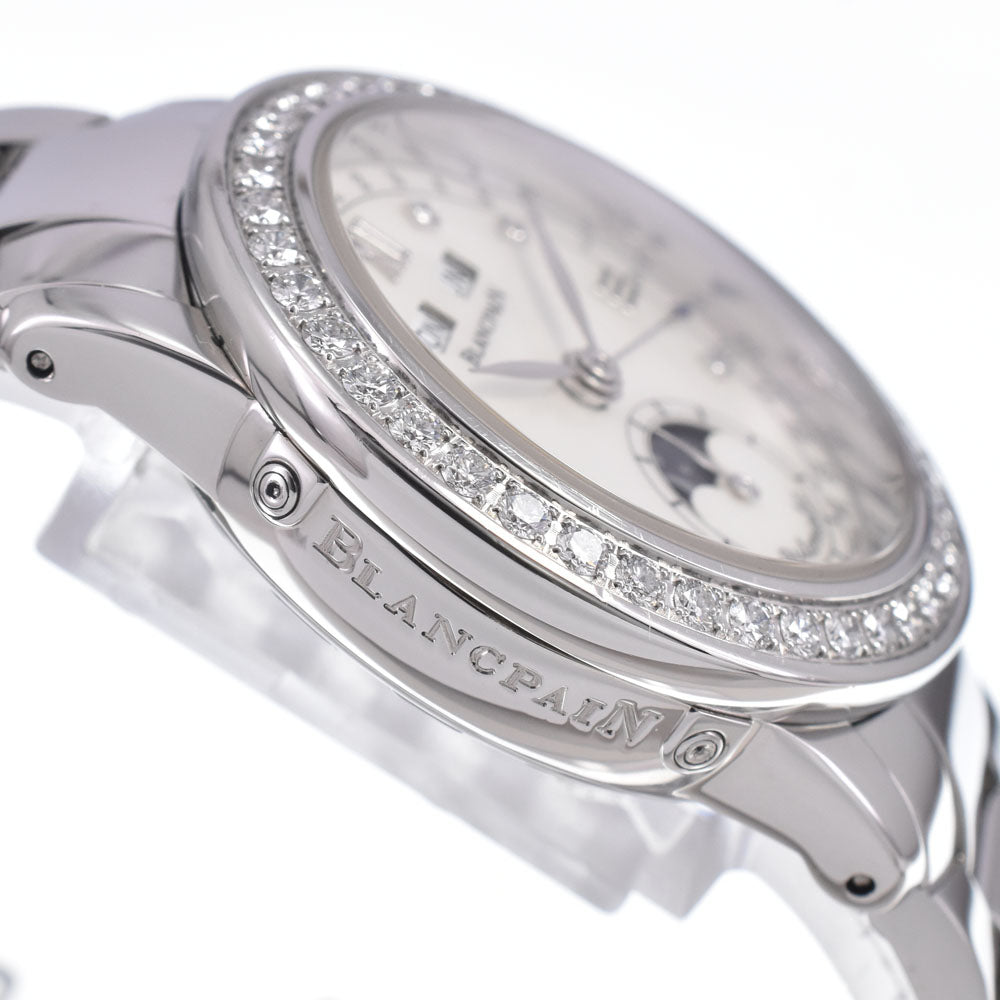 with paper Blancpain Leman 2360-4691A-71 diamond White shell Dial Automatic Ladies
 Watch N#148414