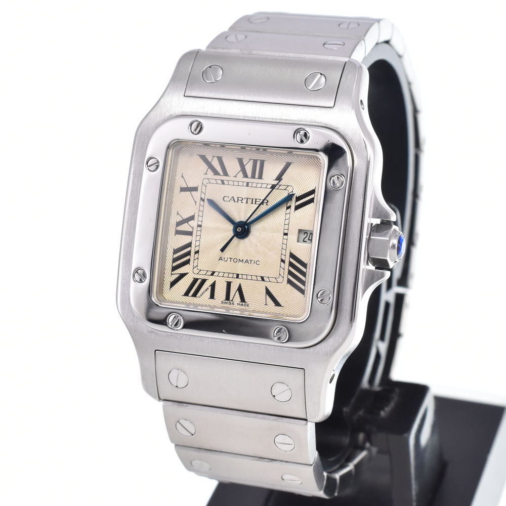 CARTIER Santosgalbe LM W20055D6 Date Silver Dial Automatic Men's
 Watch O#148415