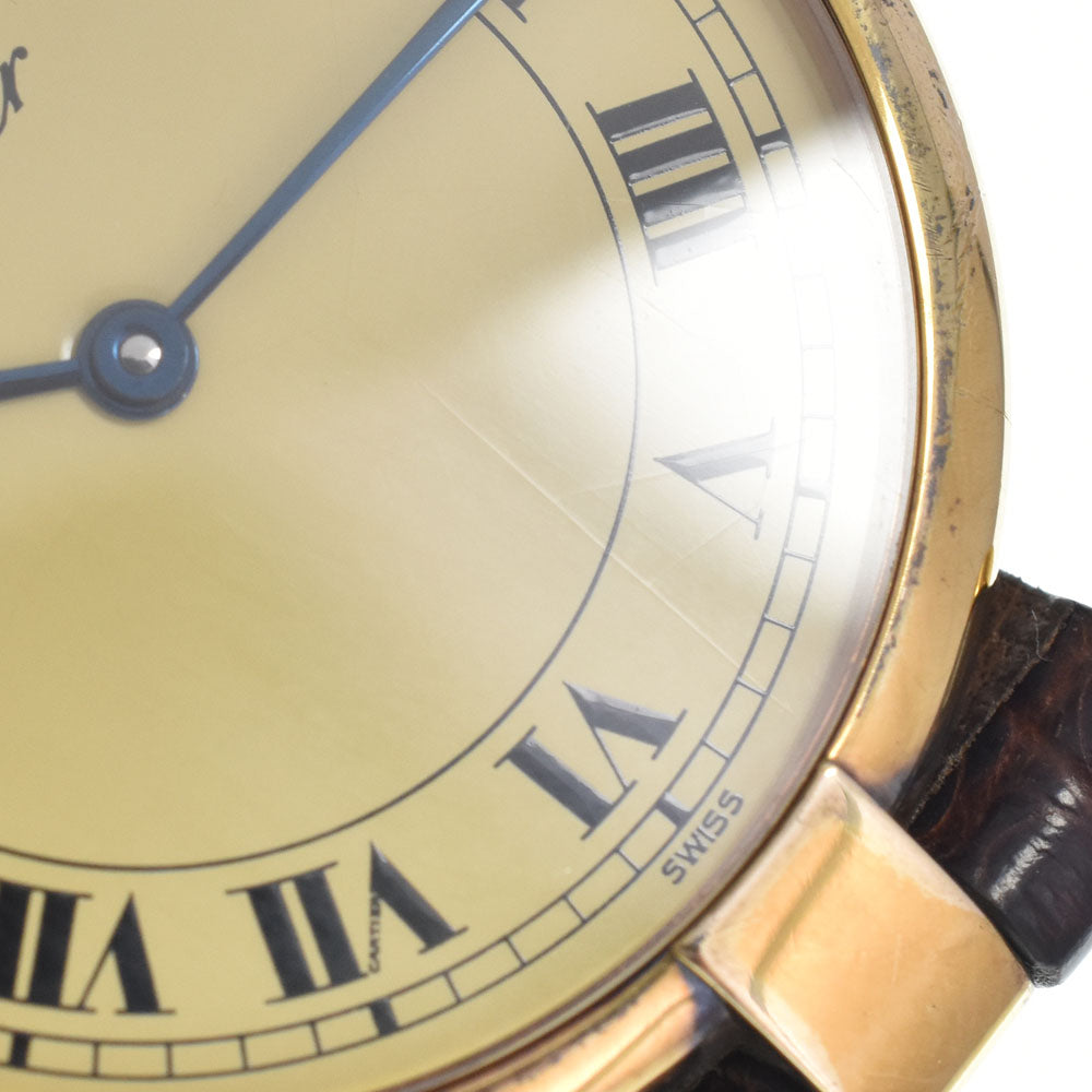 CARTIER Mast VLC LM 83978213 SV925 (Gold Plated) / Leather Ivory Dial Quartz Men's
 Watch M#148416