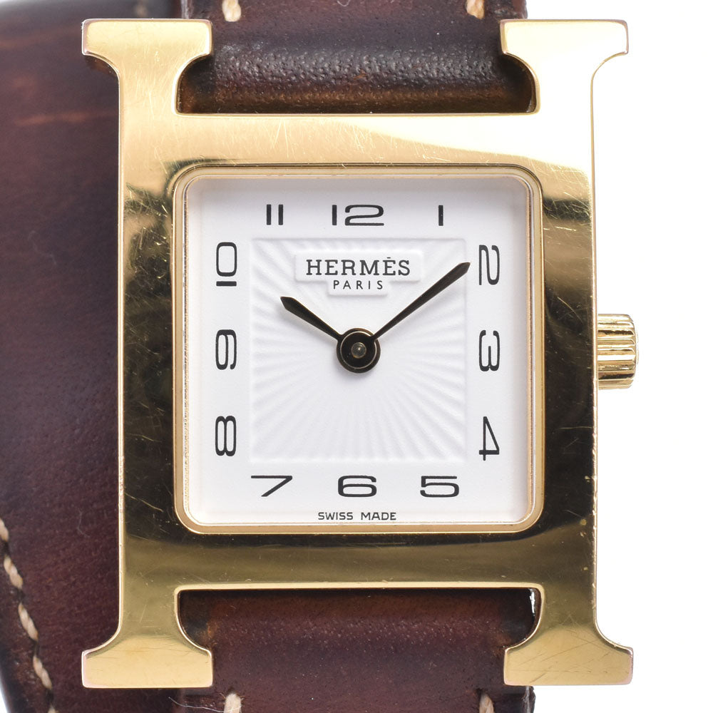 with paper HERMES H watch HH1.210 white Dial Quartz Ladies
 Watch M#148419