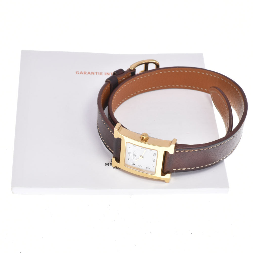 with paper HERMES H watch HH1.210 white Dial Quartz Ladies
 Watch M#148419