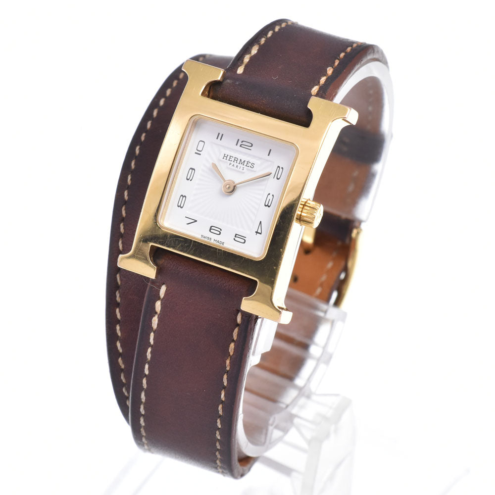 with paper HERMES H watch HH1.210 white Dial Quartz Ladies
 Watch M#148419