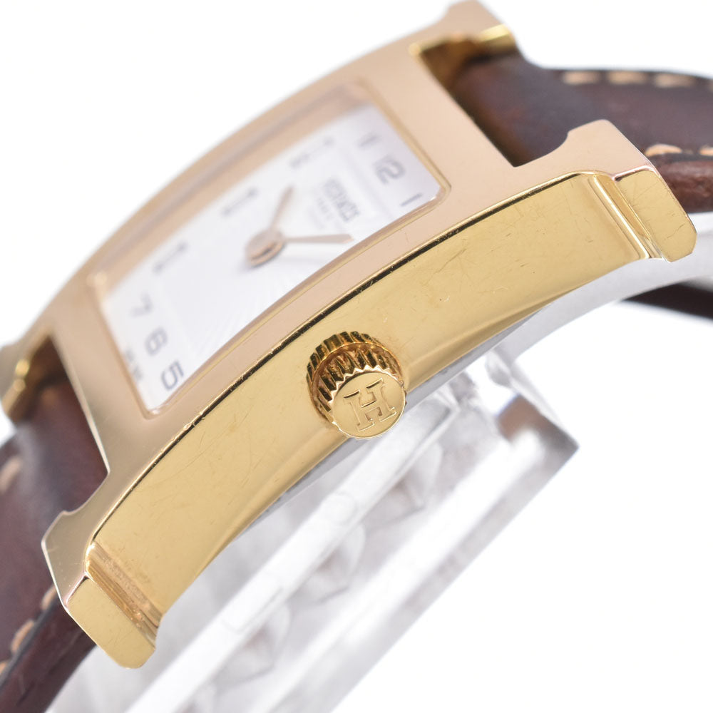 with paper HERMES H watch HH1.210 white Dial Quartz Ladies
 Watch M#148419