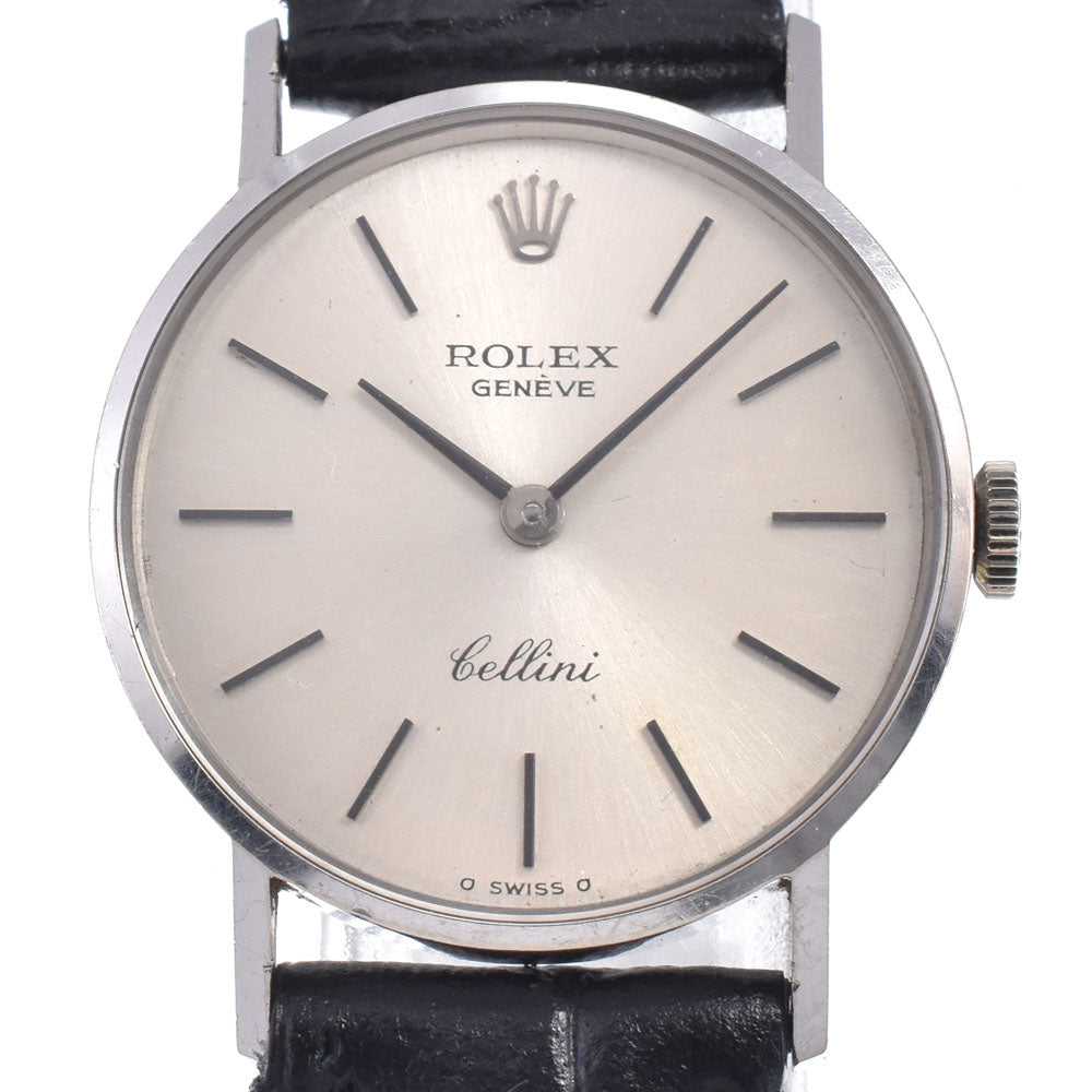 ROLEX Cherini 3810 K18WG / leather Silver Dial Hand Winding Ladies
 Watch N#148423