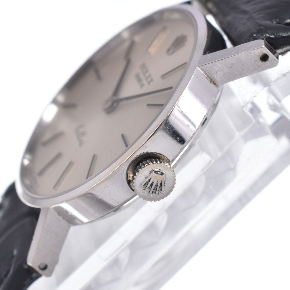 ROLEX Cherini 3810 K18WG / leather Silver Dial Hand Winding Ladies
 Watch N#148423