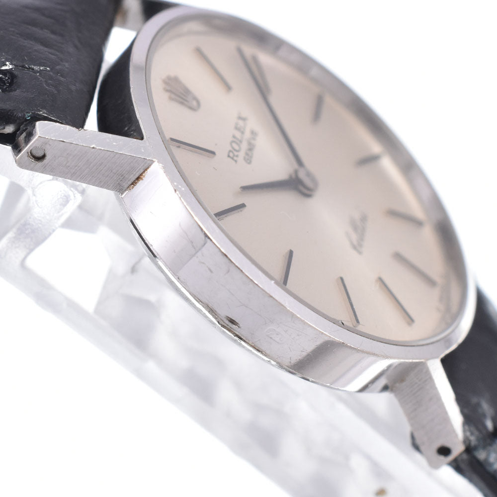 ROLEX Cherini 3810 K18WG / leather Silver Dial Hand Winding Ladies
 Watch N#148423