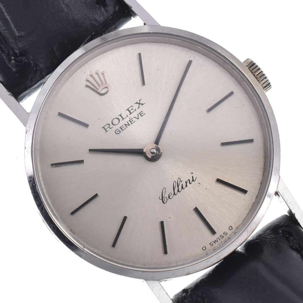 ROLEX Cherini 3810 K18WG / leather Silver Dial Hand Winding Ladies
 Watch N#148423