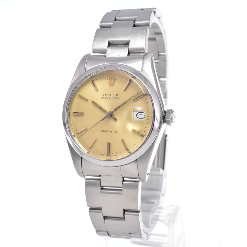 ROLEX Oyster Date Precision 6694 vintage Cal.1225 gold Dial Hand Winding Men's
 Watch N#148436