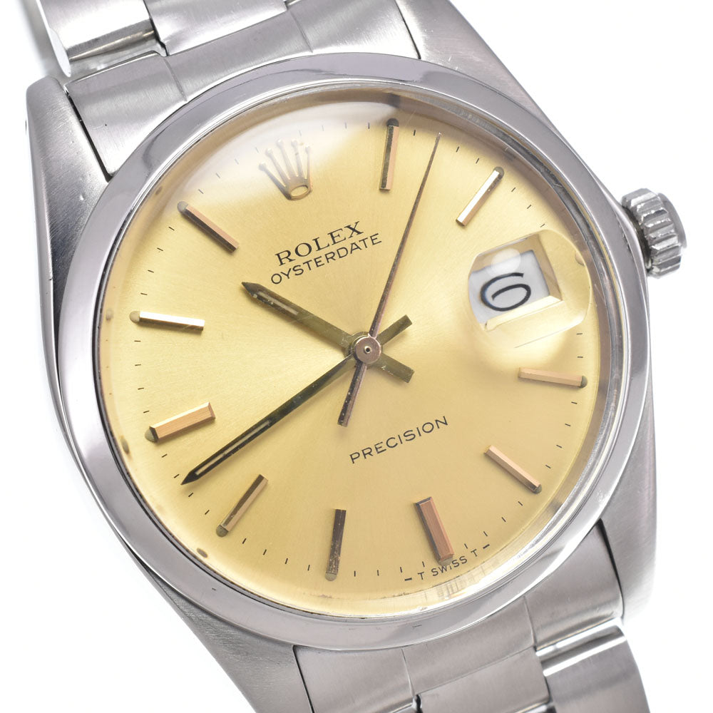 ROLEX Oyster Date Precision 6694 vintage Cal.1225 gold Dial Hand Winding Men's
 Watch N#148436