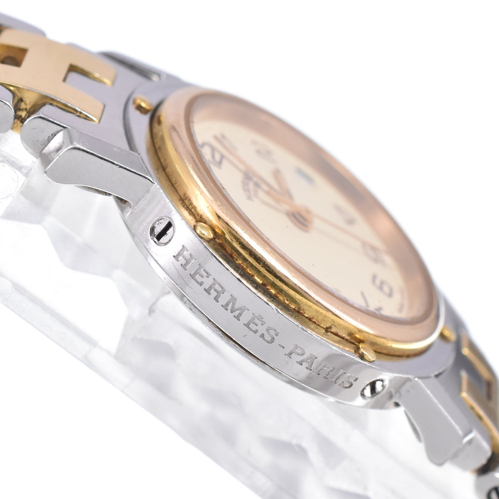 HERMES Clipper CL4.220 Stainless Steel / Gold Plated Date Ivory Dial Quartz Ladies
 Watch N#148447