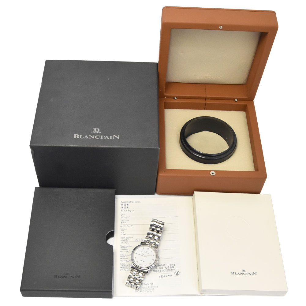 with paper Blancpain Villeret B1151-1127-11 Date white Dial Automatic Men's
 Watch M#148451