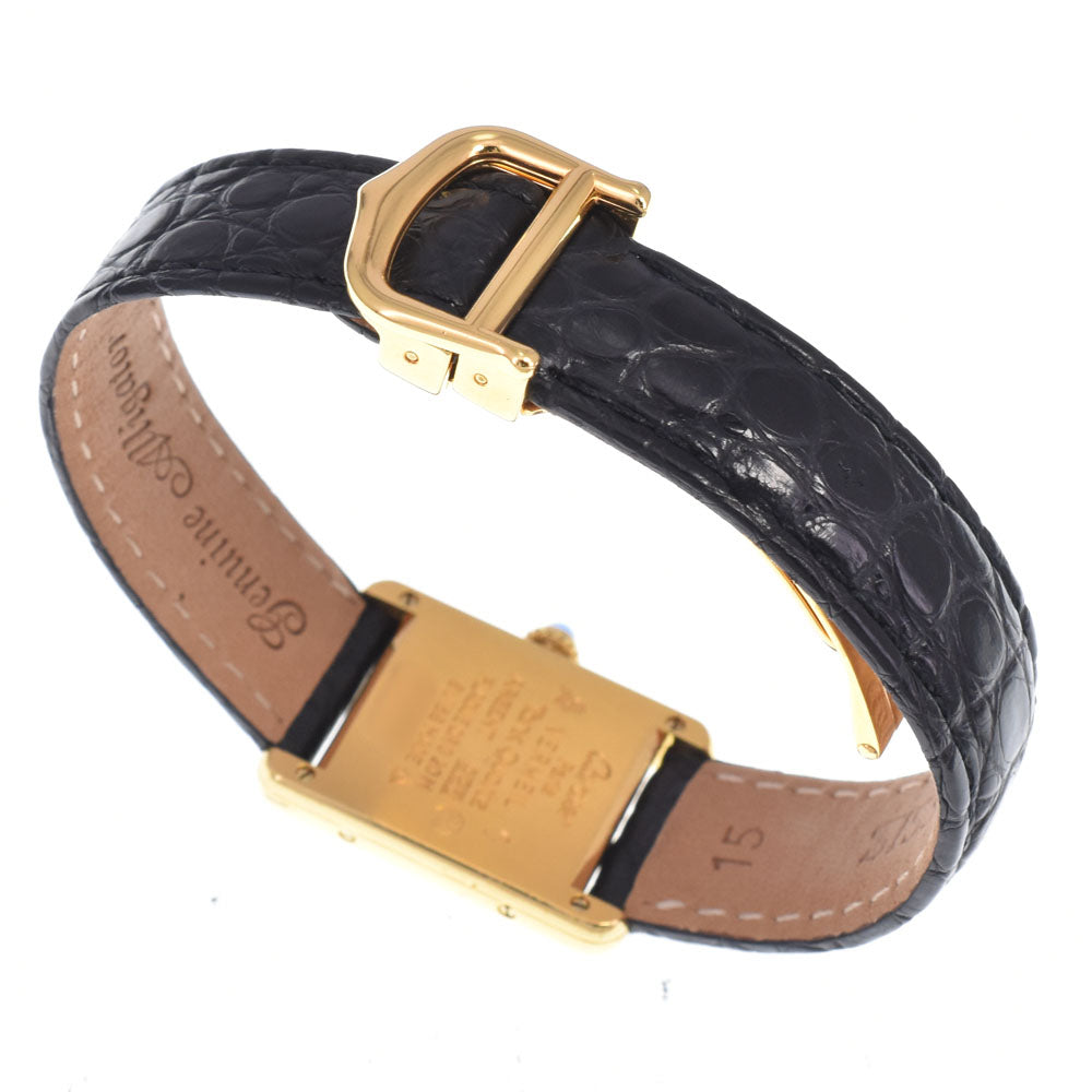 CARTIER Must tank Vermeille 5057001 SV925 (Gold Plated) / Leather White / grey Dial Quartz Ladies
 Watch M#148455