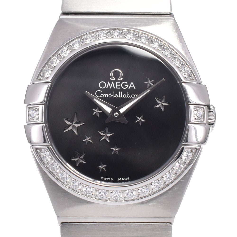 with paper OMEGA Constellation Blush 123.15.24.60.01.001 Diamond Bezel black Dial Quartz Ladies
 Watch L#148462