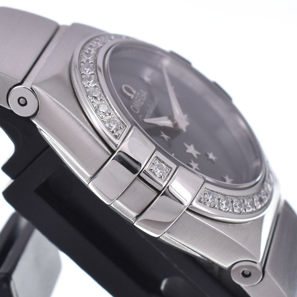 with paper OMEGA Constellation Blush 123.15.24.60.01.001 Diamond Bezel black Dial Quartz Ladies
 Watch L#148462