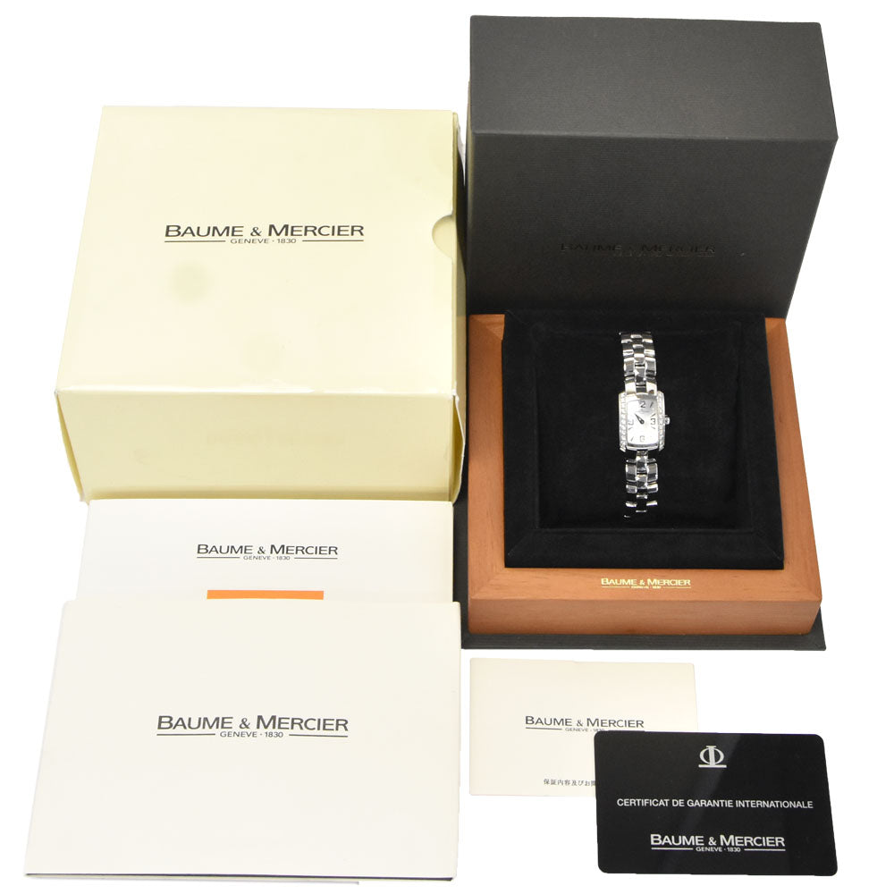 with paper Baume & Mercier Hampton 65363 Diamond Bezel Silver Dial Quartz Ladies
 Watch M#148473