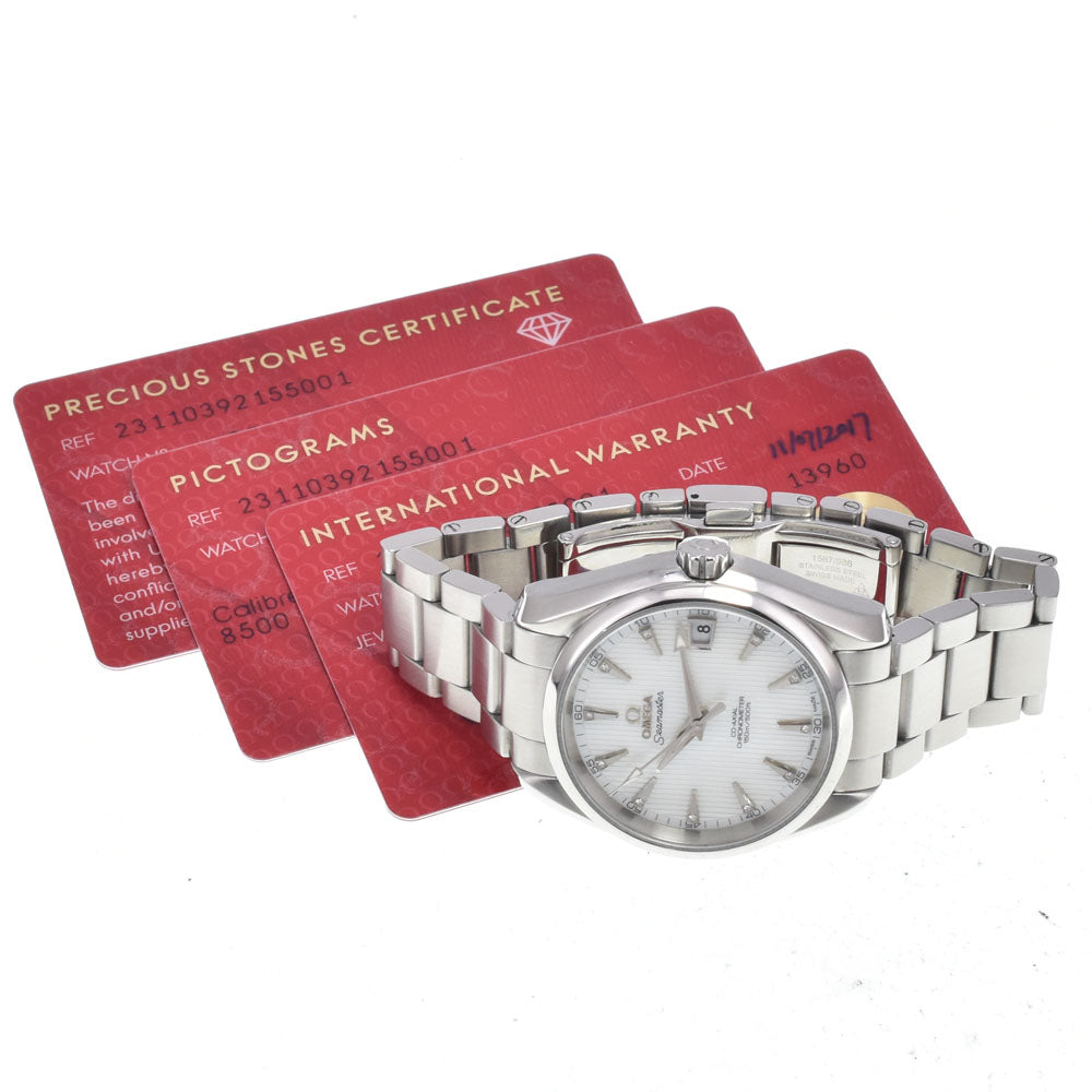 with paper OMEGA Seamaster 231.10.39.21.55.001 11P diamond White shell Dial Automatic Unisex
 Watch P#148483