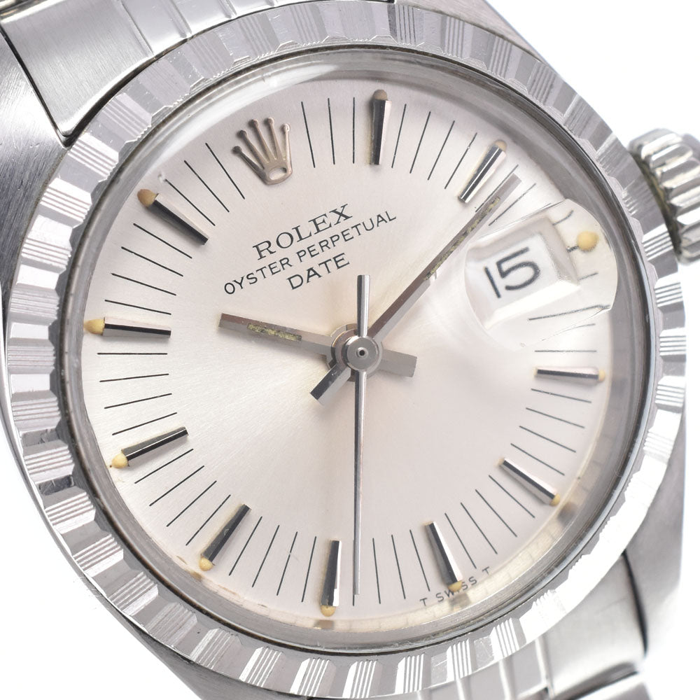 ROLEX Oyster perpetual date 6924 vintage Cal.2030 Silver Dial Automatic Ladies
 Watch N#148491