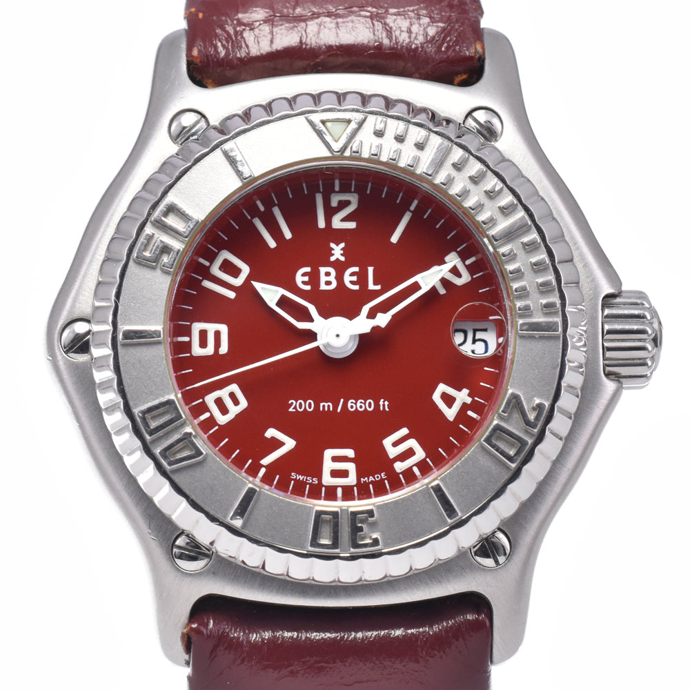 EBEL Discovery E9087321 Date Red Dial Quartz Ladies
 Watch N#148494