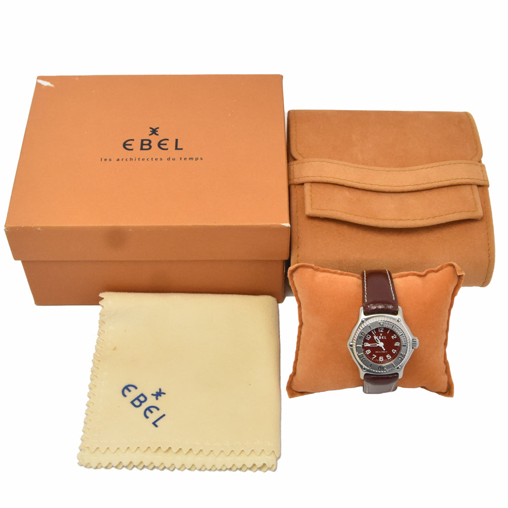EBEL Discovery E9087321 Date Red Dial Quartz Ladies
 Watch N#148494