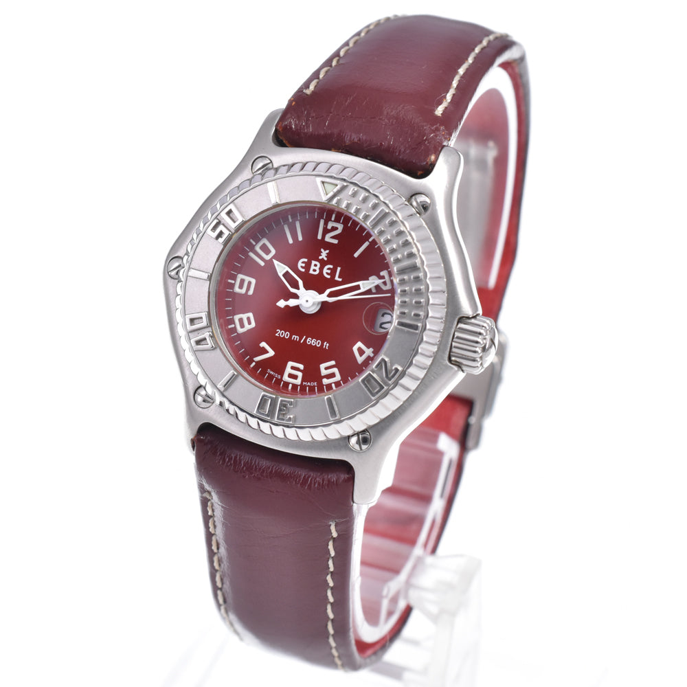 EBEL Discovery E9087321 Date Red Dial Quartz Ladies
 Watch N#148494