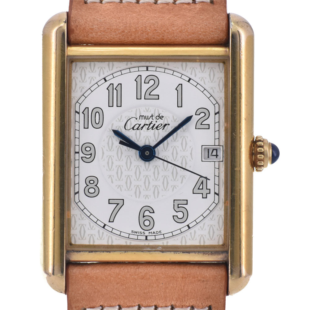 CARTIER Must tank LM W1013954 Date white Dial Quartz Unisex
 Watch Q#148515