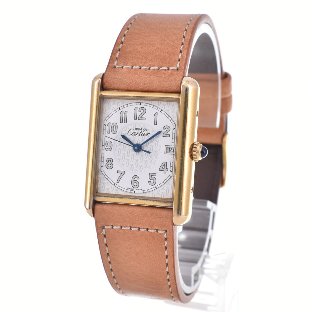 CARTIER Must tank LM W1013954 Date white Dial Quartz Unisex
 Watch Q#148515