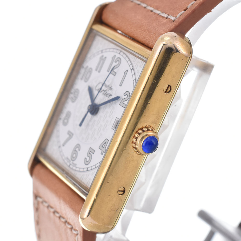 CARTIER Must tank LM W1013954 Date white Dial Quartz Unisex
 Watch Q#148515