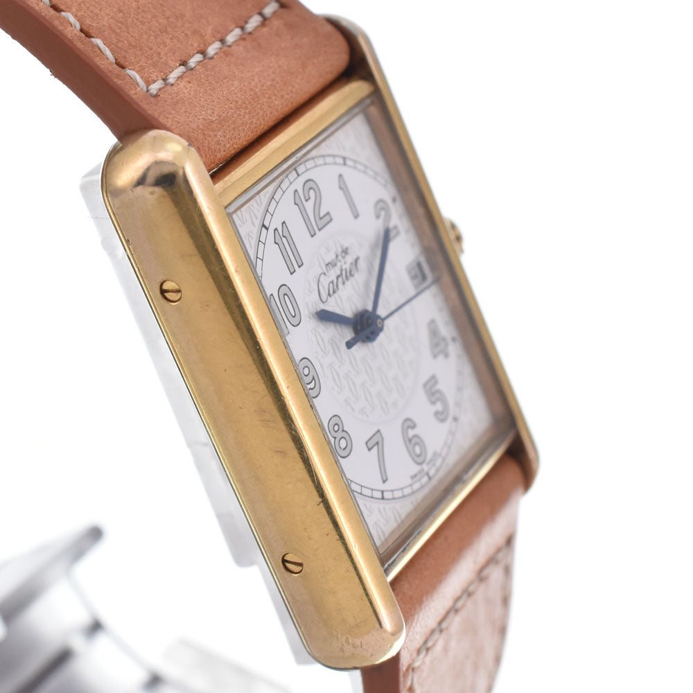 CARTIER Must tank LM W1013954 Date white Dial Quartz Unisex
 Watch Q#148515